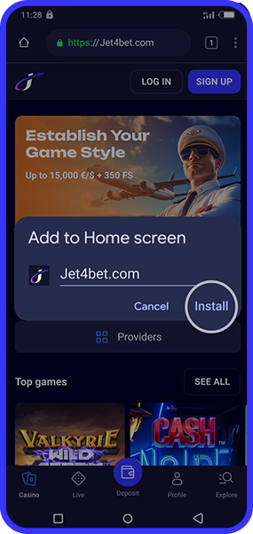 Jet4Bet Android Bildschirm 3